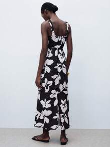 Maija Robe ajustée avec découpe à la taille, imprimé symétrique multicolore. Tenue de loisirs décontractée pour femmes, printemps/été