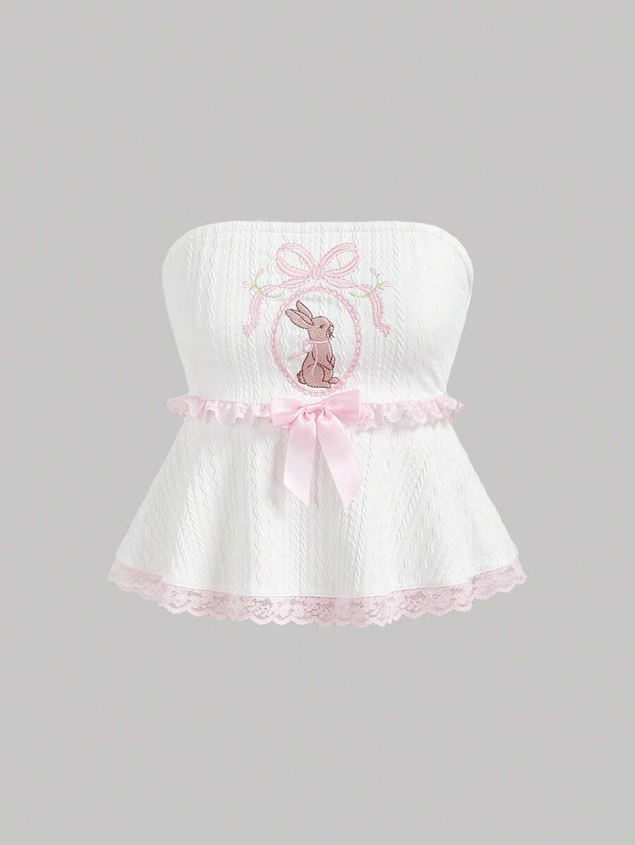 SHEIN MOD 女士兔子刺绣吊带背心