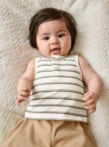 Cozy Pixies Newborn Baby Boy/Girl 2pcs/Set Soft Knit Crew Neck Sleeveless Pullover Top