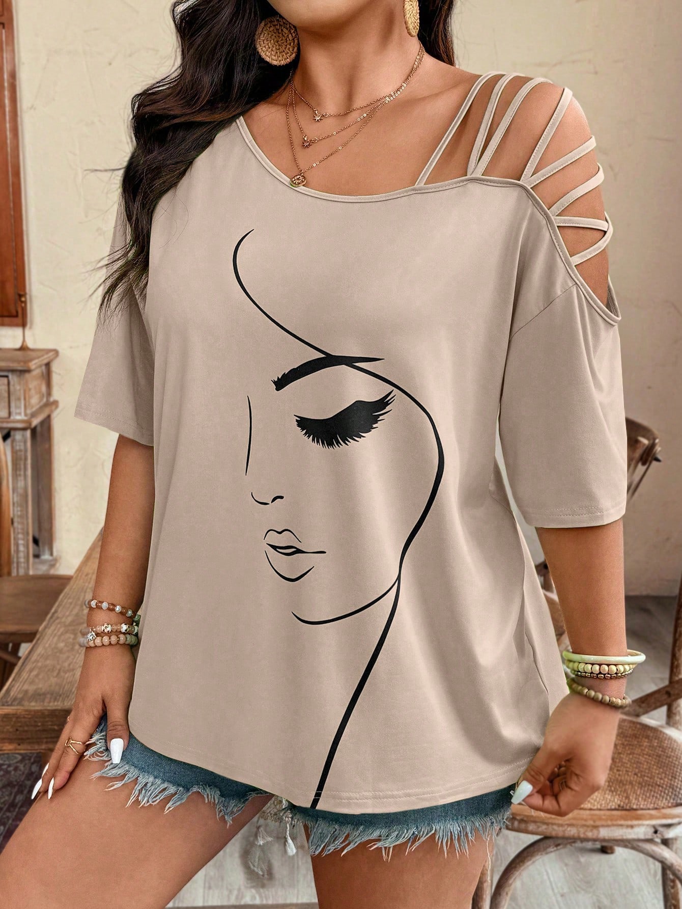 Breezaya قميص تي شيرت قصير الأكمام بطبعة صورة فريد...