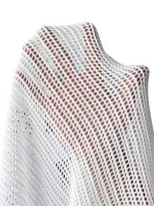 SHEIN EZwear 女士白色纽扣前休闲百搭长袖开衫 - 白色 - 查看 10