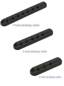 Multifunctional Desktop Cable Organizer With Multiple Holes, Cord Management Tool For Data Cables Back To School - Black - View 4