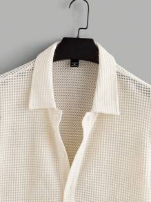 Manfinity RelaxMax Ensemble chemise à manches courtes et short à cordon de serrage en maille respirante pour homme d'été