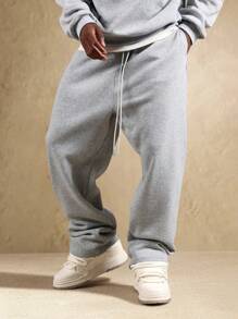 SUMWON 法式毛圈布宽松运动裤 - 灰色 - 查看 5