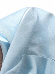 Linhara 圆领七分袖刺绣娃娃风休闲衬衫