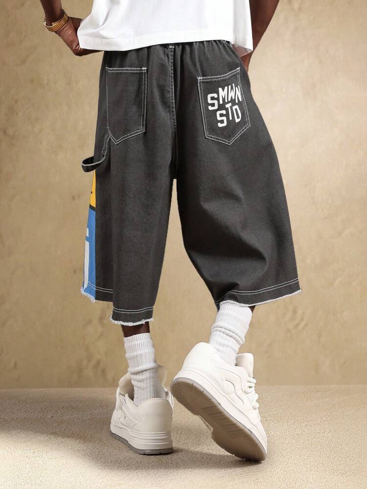 Loose Fit Urban Streetwear Denim Shorts