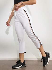 Activina Women Contrast Trim Casual Sports Pants