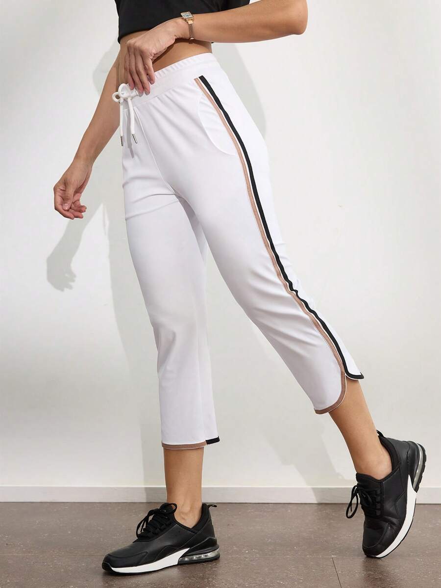 Activina Women Contrast Trim Casual Sports Pants