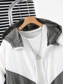 青少年男孩休闲度假学院风休闲时尚拼布别致百搭褶皱纹理夹克