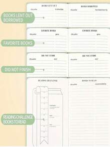 SHEIN 书籍爱好者的阅读日记 - 亚麻精装书是送给读者的绝佳礼物 - 完美的追踪书，带有阅读日志和评论页，可用于记录您最喜爱的书籍