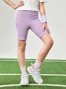 JNSQ Shorts ajustés pour sports de plein air pour préadolescentes, retour à l'école'} {'translate_fr':'Shorts de yoga ajustés à imprimé drôle tout-sur pour préadolescentes, sports de plein air