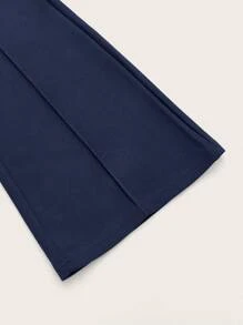 Ellevyn Pantalones de campana con cinturón y costuras frontales para mujer