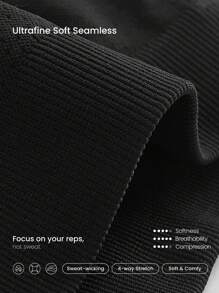 GLOWMODE 24" Seamless Be A Peach Ultra High-Rise Waist Tummy Control Peach-Shaped Gym Leggings Medium Impact Workout Running Training Fall Winter - Black - View 7