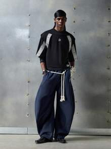 NEON BLANC Men's Street Style Knit Letters Embroidery Jogger Sweatpants, Streetwear-Inspired