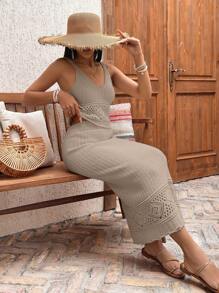 RueChic Women's Knitted Set, Suitable For Summer - Beige - View 5