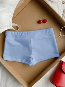 Comfortcana 樱桃印花抽绳腰修身短裤，蓝色 - 藍色 - 查看 2