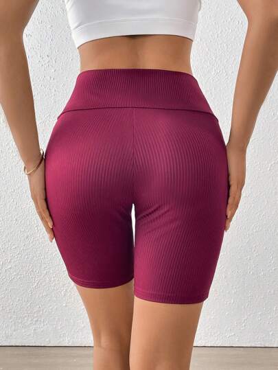 Chiquease Women's Solid Color High Waist Ribbed Casual Leggings Shorts , Biker Shorts, Biker Shorts Women Set, Yoga Shorts, Workout Shorts