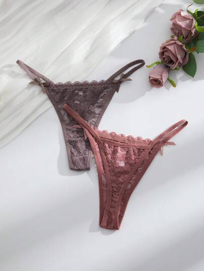 Multi Romantic Verleidelijke Kanten Ladies String Panties Lingerie view 6