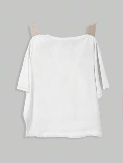 Street Life Camiseta de manga corta casual con estampado de grafiti de dibujos animados para hombres, versátil para el verano