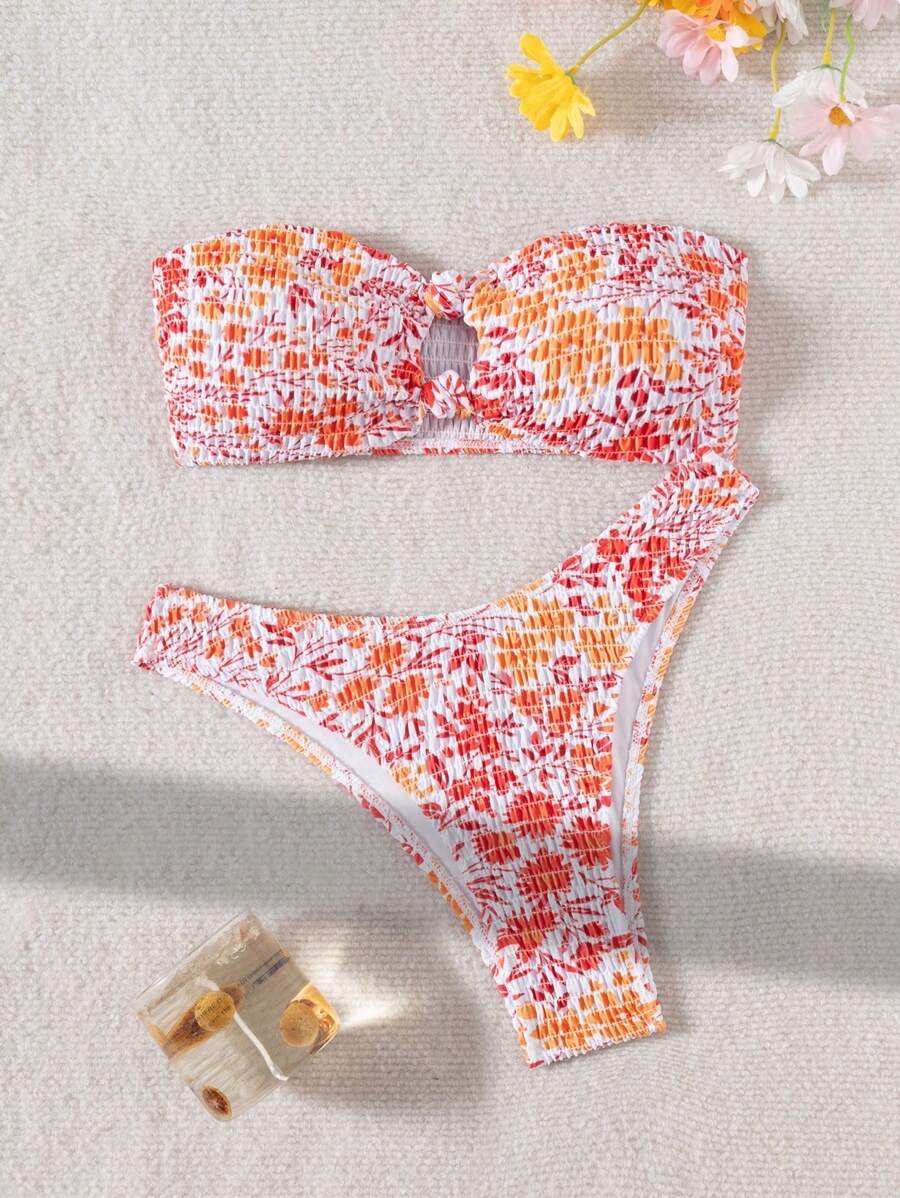 Swim Mod Women Swimming Suit Set, Random Print, Copyright Obtained For Summer Beach Vacation - Multicolor - View 1