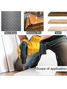 3/5 件高速钢钴多孔 50 种尺寸阶梯钻头套装，带铝制盒/袋，工具配件 - 金色 - 查看 2