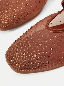 MOTF PREMIUM RHINESTONE DETAIL PU LEATHER FLATS FOR CHRISTMAS - Brown - View 5