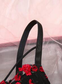 SHEIN 2件套蕾丝刺绣性感女士内衣套装