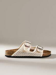 Solecia Women's Fashion Flat Sandals, Summer Beach Holiday Casual Slippers For Christmas - Apricot - View 1