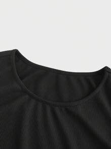 ROMWE MEN Street Life Men's Plain Pleated Crew Neck Casual Versatile Tank Top, Summer