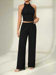 SHEIN Tall Body de punto verde militar, de moda para el verano - Negro - Ver 6