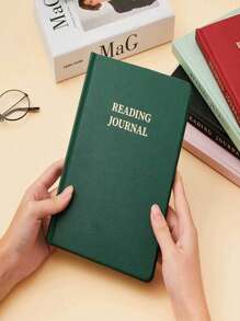 SHEIN 书籍爱好者的阅读日记 - 亚麻精装书是送给读者的绝佳礼物 - 完美的追踪书，带有阅读日志和评论页，可用于记录您最喜爱的书籍