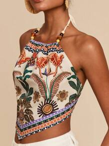 Travachic Bohemien gewebtes Muster-Trägertop für Frauen, Sommer für Frauen, Bademode, Frühling und Sommer, Ostern, Feiertage, Strände für Frauen, Frühjahrsferien, Urlaubskleidung für Frauen, Konzertkleidung für Frauen, BOHO, Bohemien, Musikfestival, tropischer Urlaubskleidung für Frauen