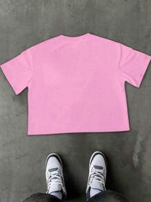 Manfinity EMRG Men's Casual Heart & Letter Print T-Shirt, Summer