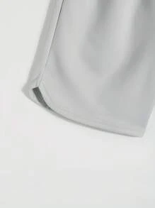 Set de camisetas de manga corta de ajuste holgado de color liso minimalista para niños preadolescentes, estilo colegial informal, cómodo y versátil, tela suave, adecuado para uso diario, escuela, salidas, deportes al aire libre, primavera/verano