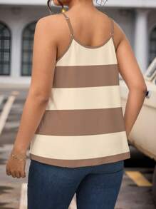 Calvaya Plus Size Color Block Splice Casual Spring/Summer And Camisole Top Graphic Tees Women Tops - Multicolor - View 2