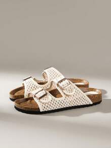 Solecia Women's Fashion Flat Sandals, Summer Beach Holiday Casual Slippers For Christmas - Apricot - View 2