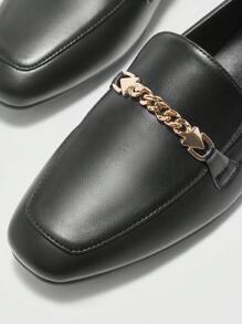 CUCCOO BIZCHIC 女式黑色方头舒适休闲日常百搭平底一脚蹬乐福鞋 - 黑色 - 查看 7