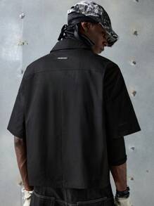 NEON BLANC 男士街头风格梭织图案印花短袖T恤，适合夏季