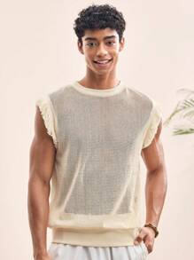 Manfinity VCAY 男士针织休闲宽松镂空无袖T恤，时尚年轻