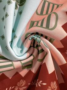 Soleia 女士泳衣 女士沙滩装 泳装 度假沙滩罩衫 三件套 女士新款渐变图案 浪漫优雅性感派对印花挂脖系带比基尼迷你裙泳装套装 波西米亚风套装 夏季两件套 两件套夏季套装 夏季两件套 两件套沙滩装