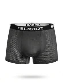 Snug Zone Calzoncillos bóxer transparentes con estampado de letras y bloques de color para hombres, paquete de calzoncillos bóxer de malla, ropa interior para hombres, paquete de calzoncillos bóxer, pantalones cortos de licra - Multicolor - Ver 15