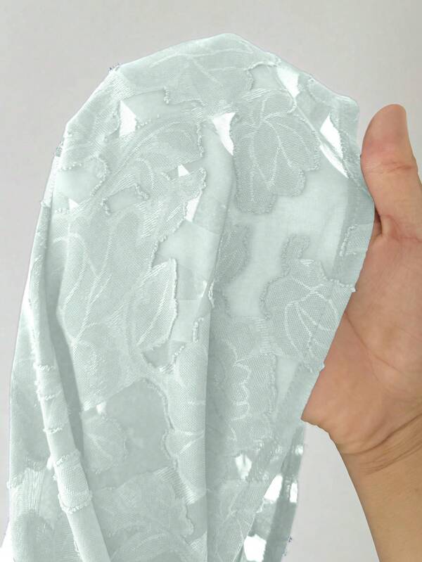 Elenzga Vestido texturizado de línea A con escote en V y manga corta abullonada para mujer de talla grande en verano