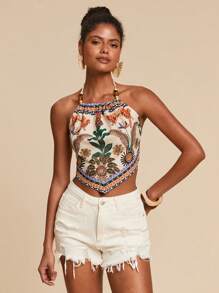 Travachic Bohemien gewebtes Muster-Trägertop für Frauen, Sommer für Frauen, Bademode, Frühling und Sommer, Ostern, Feiertage, Strände für Frauen, Frühjahrsferien, Urlaubskleidung für Frauen, Konzertkleidung für Frauen, BOHO, Bohemien, Musikfestival, tropischer Urlaubskleidung für Frauen