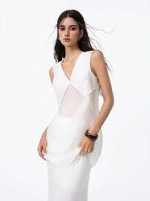 LYSMO Women's Solid Color V-Neck Casual Camisole For Summer - White - View 4