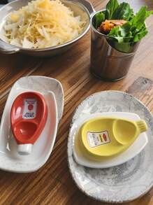 Zazumi Creative Ceramic Squeeze Sauce Dish Modern Home Decor Decorative Tabletop Accessory Minimalist Kitchen Counter Display Unique Gift Idea Compact Desk Organizer Aesthetic - Multicolor - View 1
