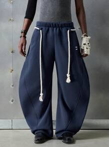 NEON BLANC Men's Street Style Knit Letters Embroidery Jogger Sweatpants, Streetwear-Inspired