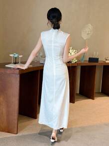 Celisse Minimalist Women's Commuter Dress, Fashionable For Summer - White - View 2