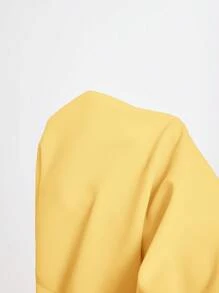 SHEIN MOD Vestido sin mangas con volantes en el bajo y lazo de cinta rosa para mujer de talla grande - Amarillo - Ver 5