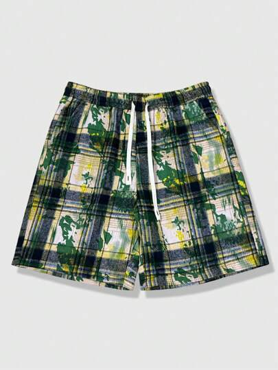 Prep Herren modische karierte Lässig-Shorts, geeignet für den Sommer