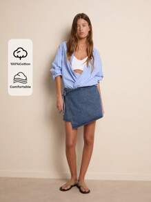 Nöista Shorts di jeans alla moda per donna, per l'estate - Blu - Visualizzare 4